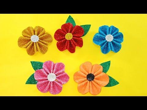 طريقة عمل ورده بالفوم لتزيين الأعمال اليدويه How To Make Foam Rose 