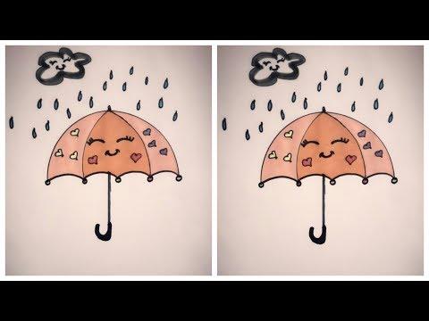 كيفية رسم شمسية تعليم الرسم للأطفالHow To Draw An Umbrella Cute And Easy 