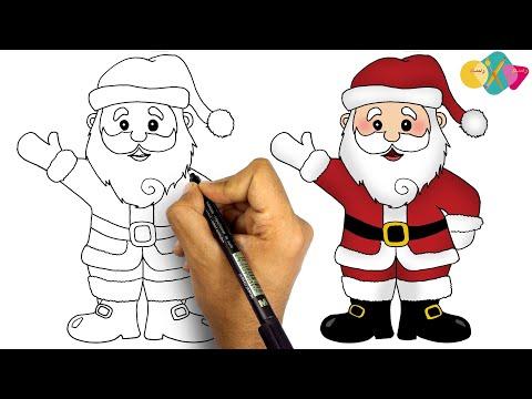 رسم سهل تعليم الرسم كيف ترسم بابا نويل خطوة بخطوة للمبتدئين 