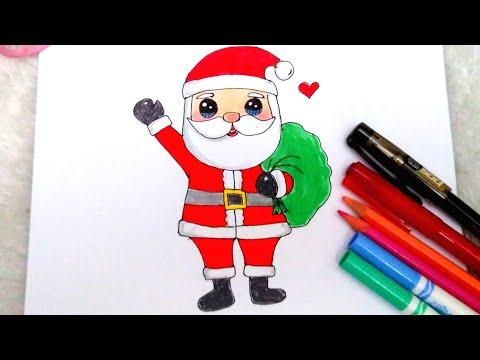 تعليم رسم بابا نويل سانتا كلوز كيوت للاطفال بالخطوات How To Draw Santa Claus On Christmas 