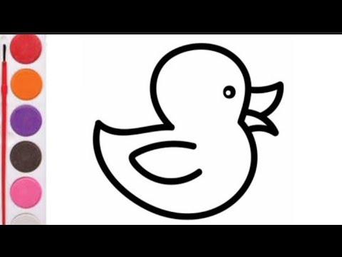 How To Draw And Color Duck For Kids Toddlers Preschoolers Step By Step Easy Drawing For Kids 