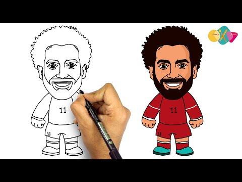 رسم محمد صلاح خطوة بخطوة تعليم الرسم للمبتدئين كيف ترسم 