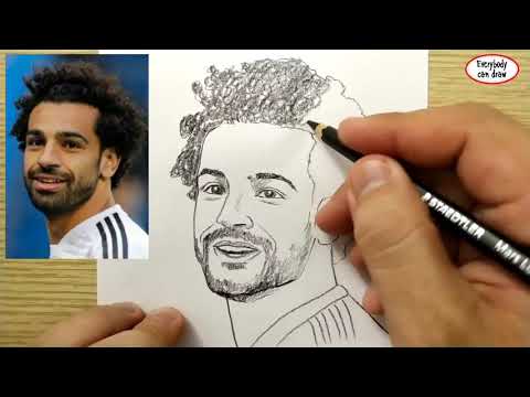 VERY EASY How To Draw Mohamed Salah Learn Drawing Academy 