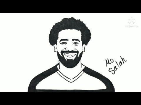 كيفية رسم محمد صلاح بطريقة سهلة وبسيطة مو صلاح رسم سهل تعليم الرسم للمبتدئين 