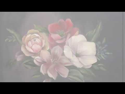 رسم الزهور بالألوان الزيتية How To Paint Flowers With Oil Colors 