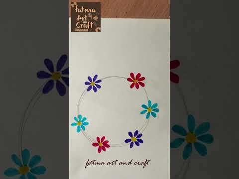 من السهل رسم طوق ورد بالألوان سهل وبسيط للمبتدئين خطوه بخطوه How To Draw A Flower Step By Step 