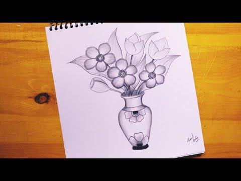 طريقة رسم فازة بالرصاص Vase Drawing 