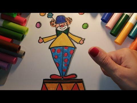 تعلم كيفية رسم مهرج و تلوينه للاطفال How To Draw Clown 