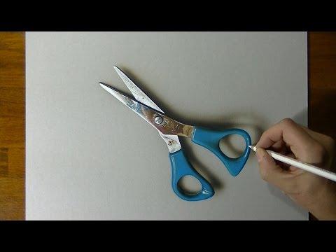 Drawing A Pair Of Scissors 3D Art 