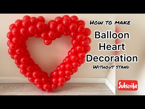 How To Make Balloon Heart Decoration Without Stand Balon Kalp Nasıl Yapılır آموزش بادکنک آرایی 