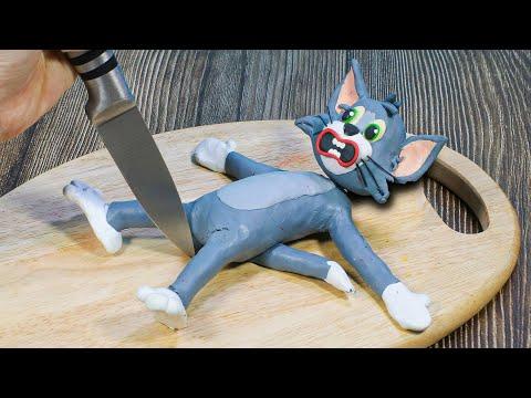 Tom Cartoon Cat In Real Life Baby Cat Need Help For Food Stop Motion Cooking ASMR 4K 