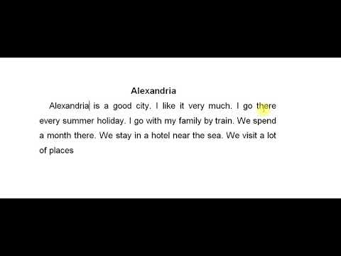 لغة إنجليزية للصف السادس الإبتدائى براجراف عن الإسكندرية Alexandria 