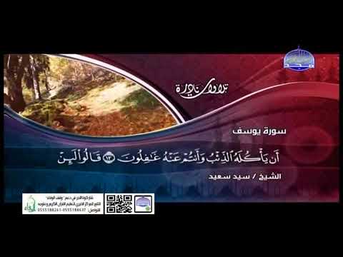 تلاوة نادرة سورة يوسف الشيخ سيد سعيد اول مرة على قناة المجد للقران الكريم 