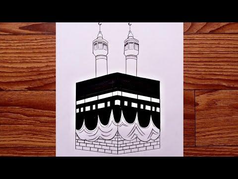 Kaaba Drawing Tutorial How To Draw Kaaba For Beginners Makka Drawing Very Easy Step By Step 