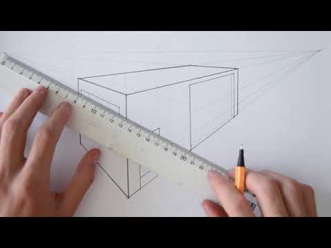 TUTORIAL HOW TO DRAW A BASIC HOUSE 2 POINT PERSPECTIVE 