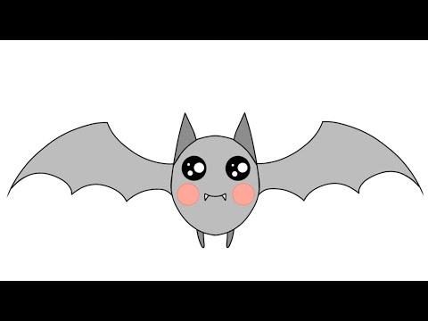 تعلم رسم خفاش كيوت للأطفال 