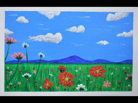 رسم حديقة ورود FLOWER GARDEN PAINTING Paintwithme 