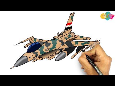 رسم سهل تعلم كيفية رسم طائرة حرب 6 اكتوبر تعليم الرسم كيف ترسم طائرة حربية موضوع عن حرب اكتوبر 