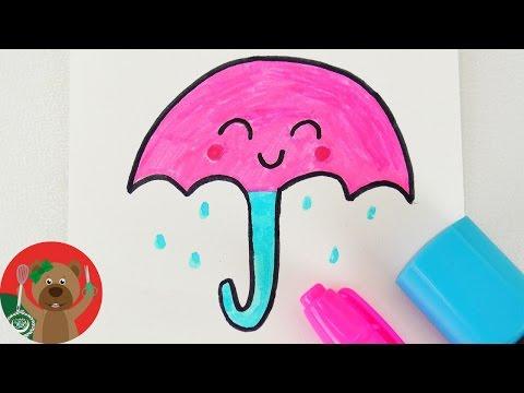 كيفية رسم شمسية تعليم الرسم للأطفال 