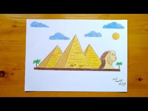 رسم موضوع عن السياحه رسم الاهرامات رسم ابوالهول موضوع رسم 1 