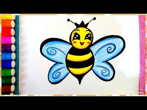 رسم نحلة سهلة للأطفال بالخطوات تعليم رسم النحلة تعليم الرسم للأطفال How To Draw A Bee For Kids 