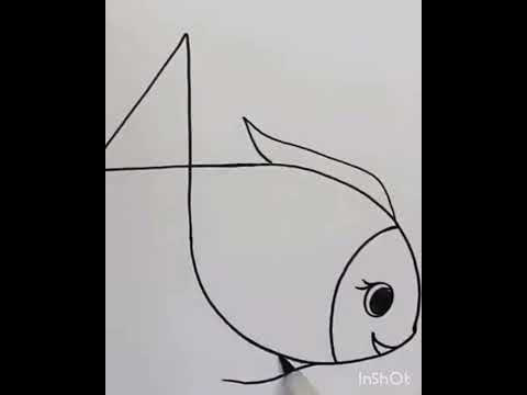 رسم سمكه للاطفال 