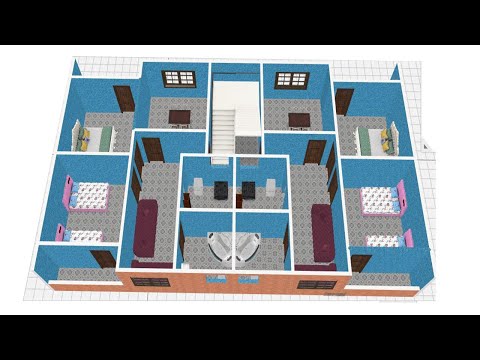 تصميم منزل 2 شقة على سلم واحد مساحة 190 متر مربع 19 متر الواجهة فى 10 متر عرض 