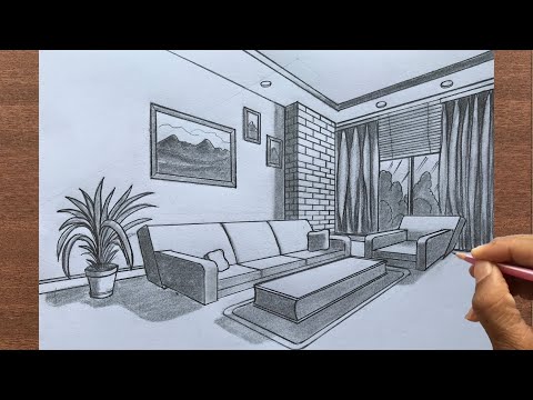 How To Draw A Living Room In 2 Point Perspective 