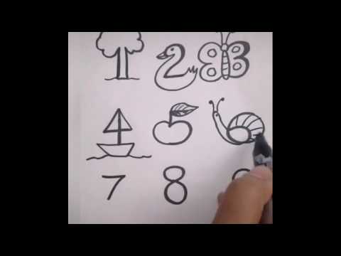 تعليم الرسم للأطفال بالأرقام ازاي ترسم بالأرقام تحويل الأرقام لرسومات How To Draw With Numbers 