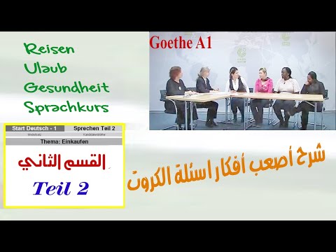 شرح أسئلة البطاقة في أصعب المواضيع من القسم الثاني من امتحان Goethe A1 