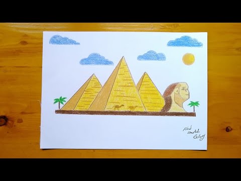 رسم موضوع عن السياحه رسم الاهرامات رسم ابوالهول موضوع رسم 1 