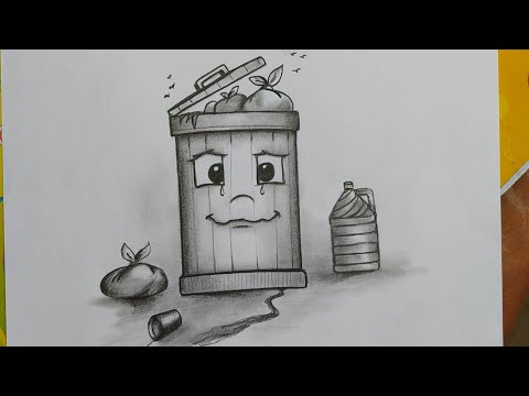 رسم حول النظافة رسم كاريكاتوري حول تلوث البيئة How To Draw Environnement Pollution 