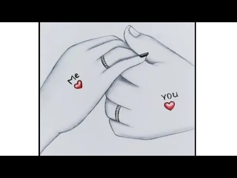 تعليم رسم يد زوجيين رومانسيين بالقلم الرصاصromantic Couple Holding Hands Pencil Sketch 