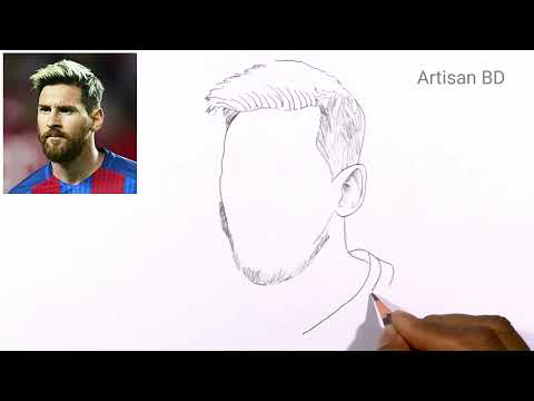 How To Draw Lionel Messi Step By Step Very Easy Pencil Sketch Messi Drawing 