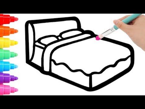 How To Draw A Bed For Children كيفية رسم سرير للاطفال Как нарисовать кровать для детей 