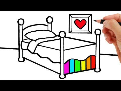HOW TO DRAW A BEDROOM AND A GIRL S BED 