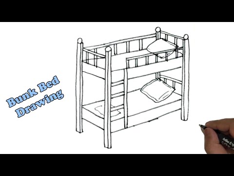 How To Draw A Bunk Bed Easy And Step By Step 