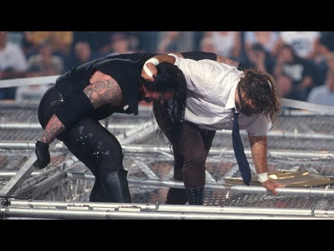 The Undertaker Throws Mankind Off The Top Of The Hell In A Cell June 28 1998 King Of The Ring 