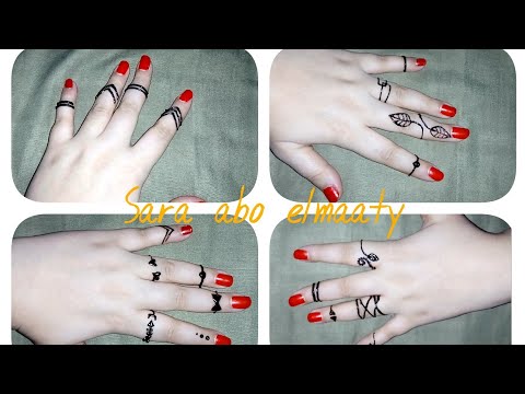 Drawing Rings Or Mind With Henna رسم خواتم او عقل بالحنه بطريقه جديده 