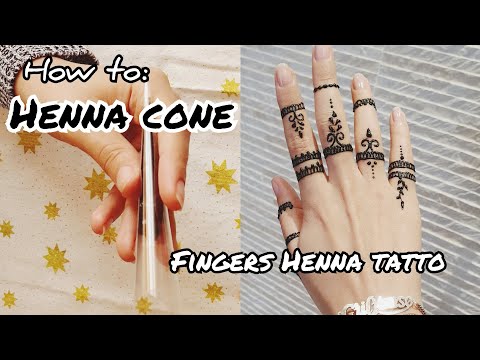 How To Henna Cone Fingers Henna Tattoo طريقة عمل قمع الحناء نقش أصابع للتطبيق 