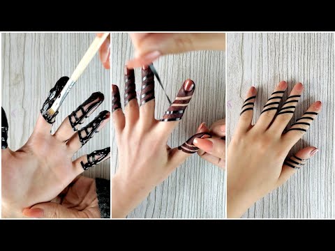 طريقة حلوة لحناء اليدين نقش حناء اصابع New Fingers Mehndi Design 