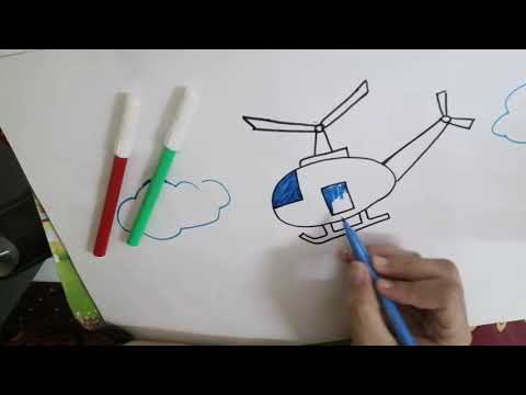 تعلم رسم طائره هليكوبتر سهله جدا خطوه بخطوه للمبتدئين How To Draw A Helicopter Easy Step By Step 