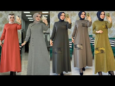 أجمل وأشيك فساتين تركية للمحجبات موضة خريف و شتاء 2023 دريسات خروج للمحجبات Hijabi Girl 