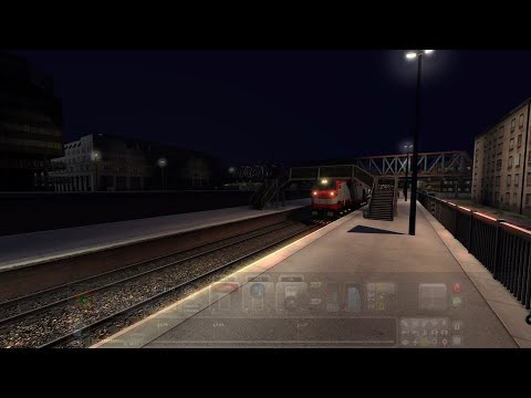 مرور القطار الروسي منتصف الليل بجرار جينرال اليكتريك بالسرعة القصوى على محطة الفيشن Train Simulator 