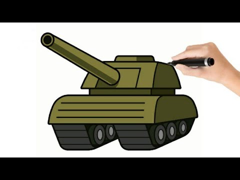 طريقة رسم الدبابة الحربية 