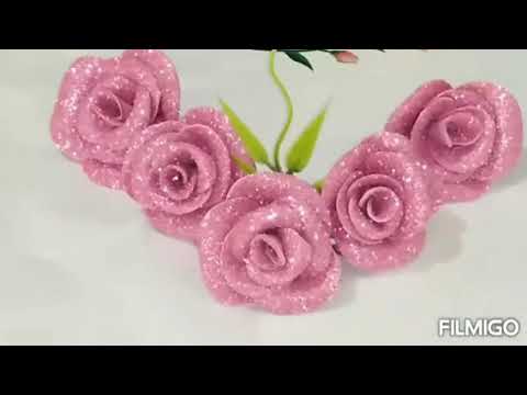 طريقة عمل ورد الجوري من الفوم لأحلى ديكور تووووحفه How To Make A Flower From Foam 