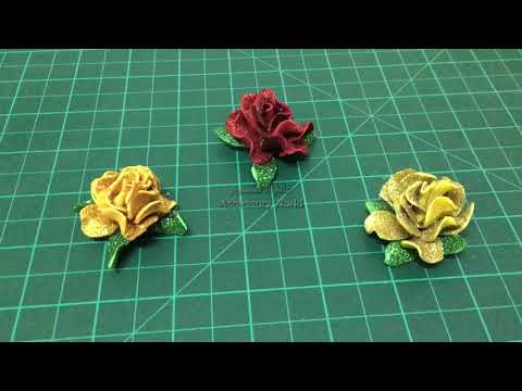 أسهل طريقة لعمل ورد بالفوم وتشكيل الفوم كالصلصال بطريقة جديدةmini Rose DIy Foamiran Rose 