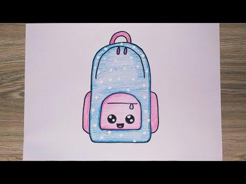 رسم للاطفال رسم محفظة كيف ترسم حقيبة مدرسية كيوت وسهلة خطوة بخطوة رسم سهل رسم للاطفال 