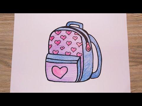 رسم للاطفال كيف ترسم حقيبة مدرسية كيوت رسم محفضة مدرسية رسم سهل تعليم الرسم للمبتدئين 
