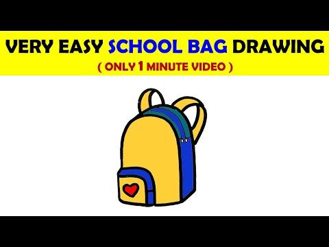 HOW TO DRAW A SCHOOL BAG STEP BY STEP EASY Shorts Drawing CraftVideos 